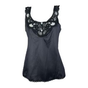 Dark coquette black silk top
